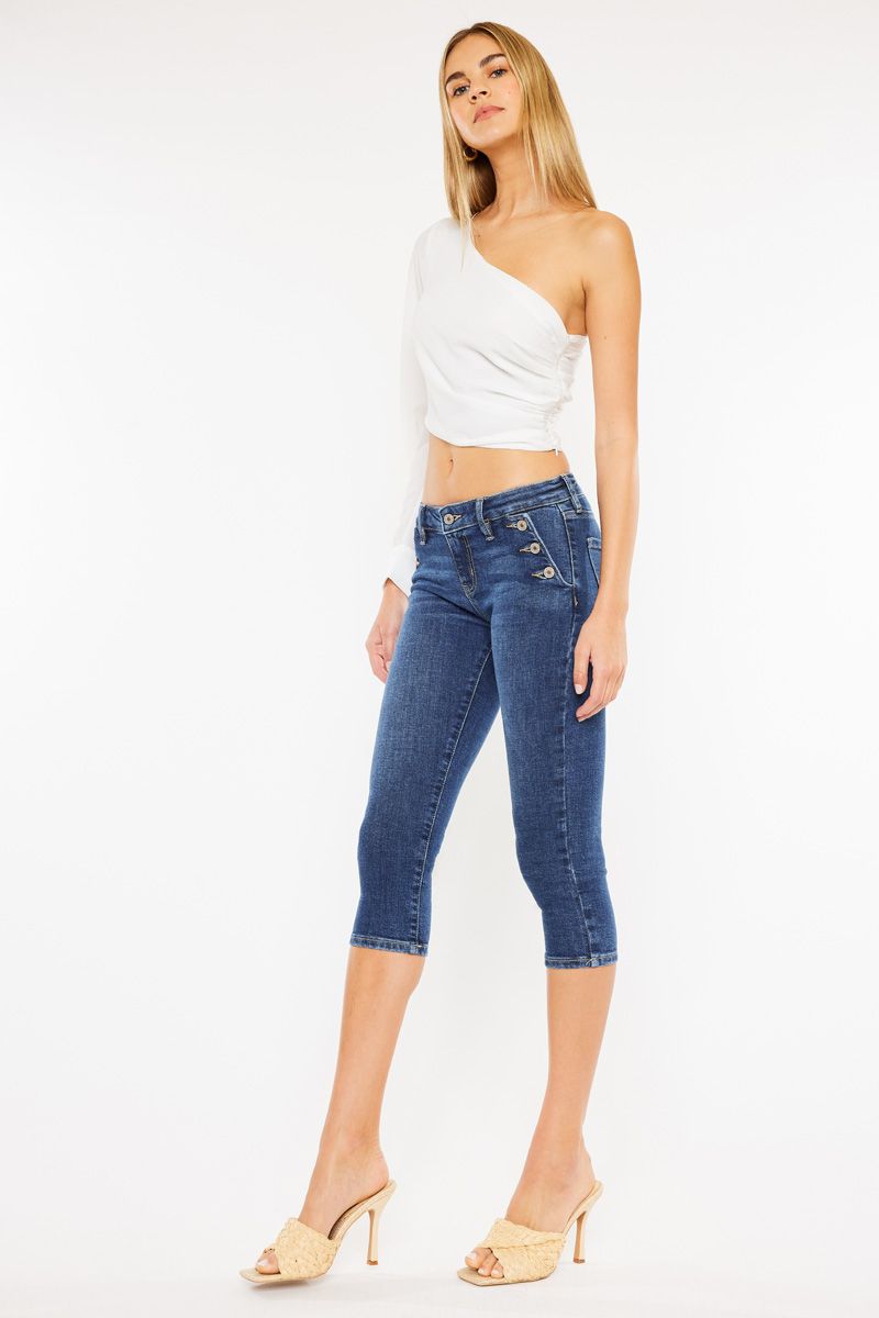 Deanna Mid Rise Capri Jeans