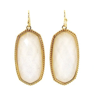 White Holo Drop Earring