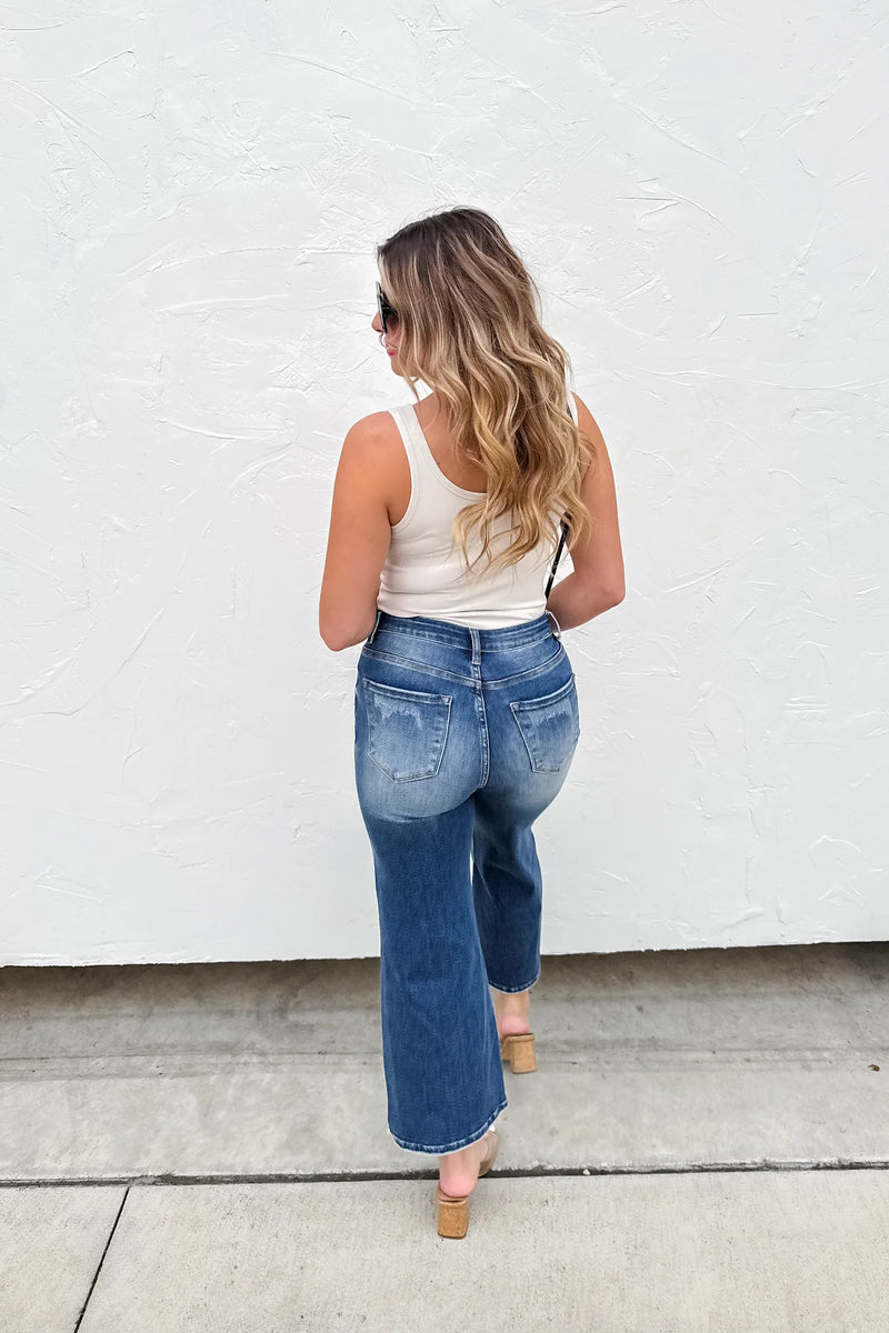 Ash Crop Wide Leg Jeans