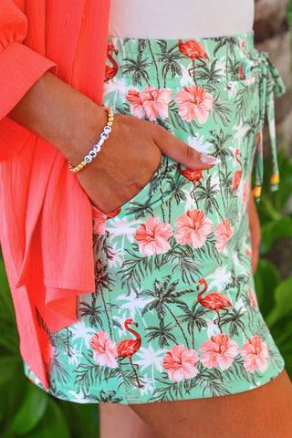 PREORDER- Palm Beach Flamingo Skort