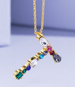 Multi Stone Initial Necklace