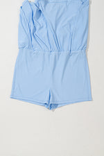 Myosotis Plain Sleeveless Loop Drawstring Cinched Waist Romper