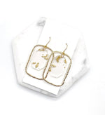 Gold Flake Acrylic Chandelier Earrings