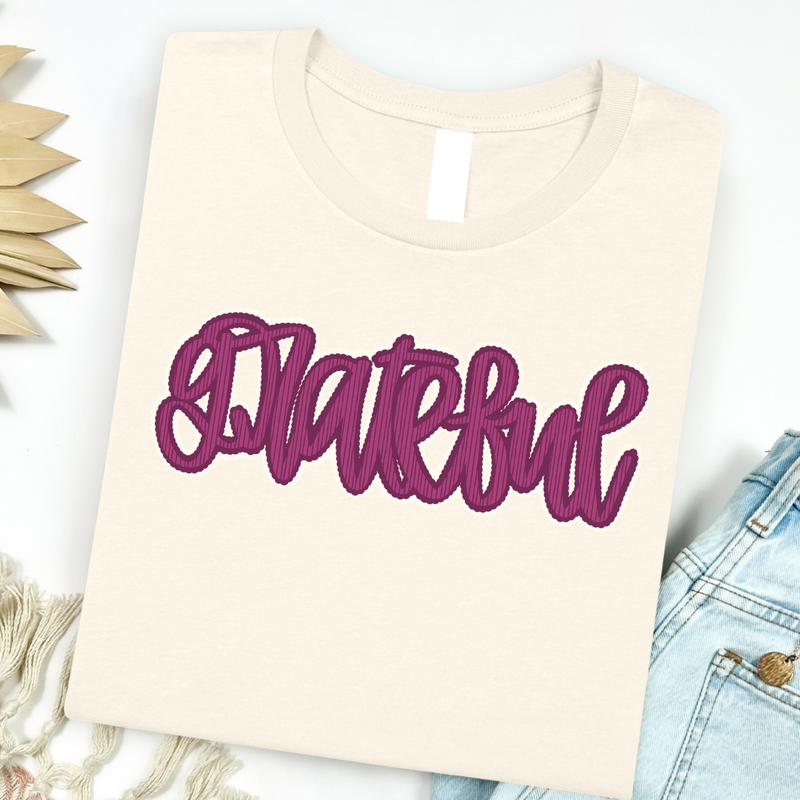 Scalloped Grateful Graphic Tee