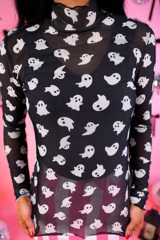 PREORDER- Keigan Mesh Top- Ghost
