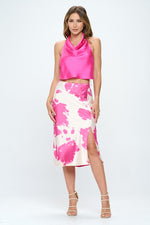Made in USA Satin Cowl Neck Backless Top
