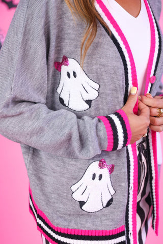 PREORDER- GiGi The Ghost Chenille Patch Cardigan
