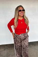 PREORDER Haddie Silky Cheetah Wide Leg Pants