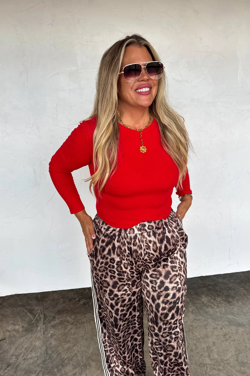 PREORDER Haddie Silky Cheetah Wide Leg Pants