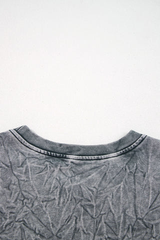 DUNE saved by grace Letter Embroidery Mineral Wash Loose Sweatshirt