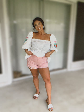 Rose Shorts Distressed