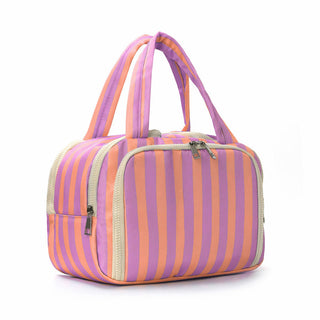 Striped Toiletry Organizer Bag