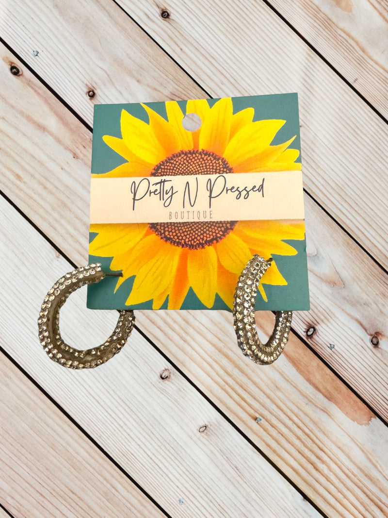 Small Crystal Hoops