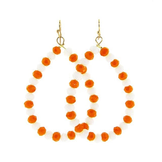 Orange and White Loop Earrings