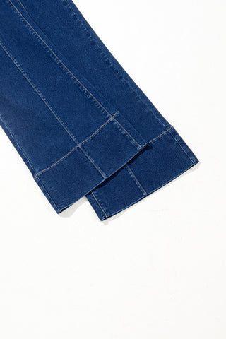 Sail Blue Center Seam Deep Wash Straight Jeans
