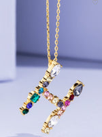 Multi Stone Initial Necklace