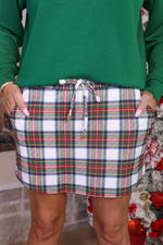 PREORDER- White Christmas Plaid Skort