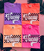 Neon Checkered Vacay Pick Your Color Tee