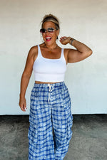 PREORDER- PLAID BEHAVIOR WIDE LEG PANTS