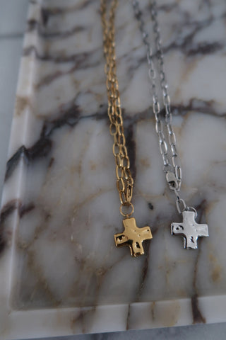 Paperclip Cross Necklace