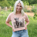 Sunflower Highland Cow Graphic Tee