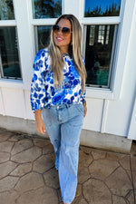 ABIGAIL FLORAL BUBBLE SLEEVE TOP