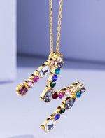 Multi Stone Initial Necklace