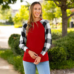 Plaid Sleeve Top