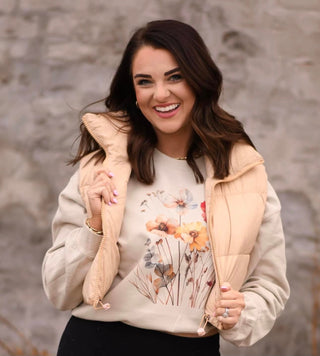 *SALE* RTS Tan Cropped Puffer Vest