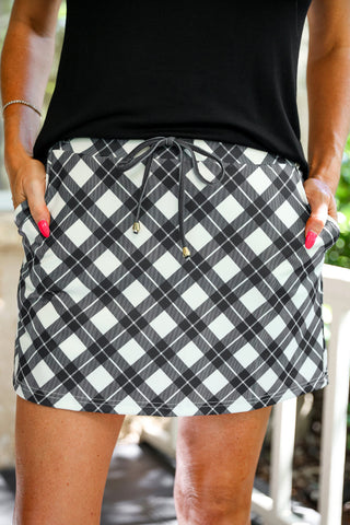 PREORDER- Midnight Plaid Skort