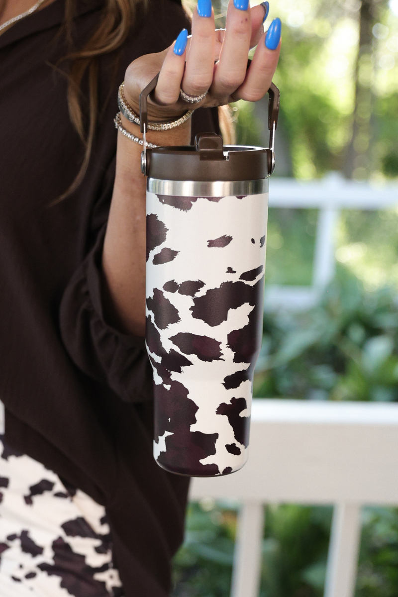 PREORDER-Cowhide Couture Travel Tumbler