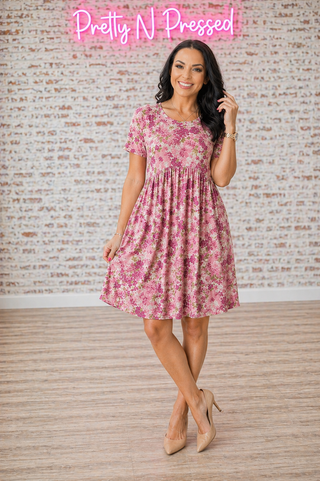 In the Sunshine Fuchsia Babydoll Dress