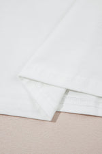 White Rhinestone Bow Embellished Round Neck Tee
