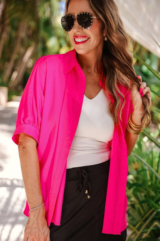 PREORDER- Sutton Button Up Top- Pink
