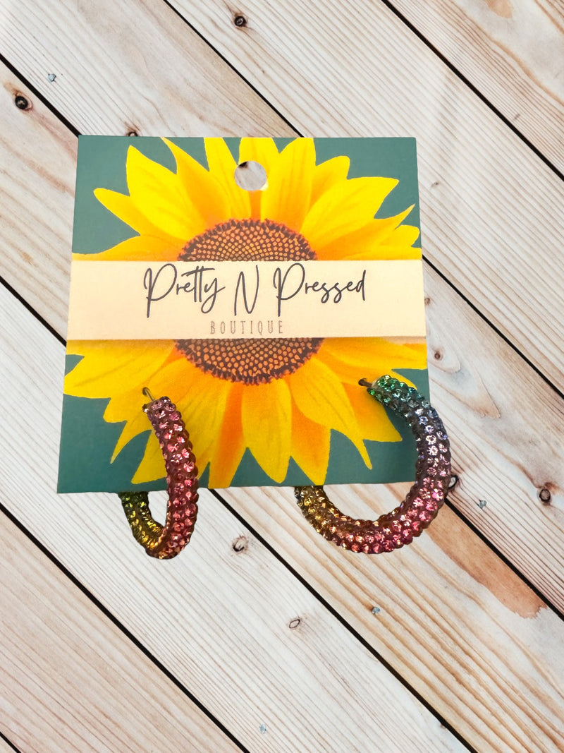 Small Crystal Hoops