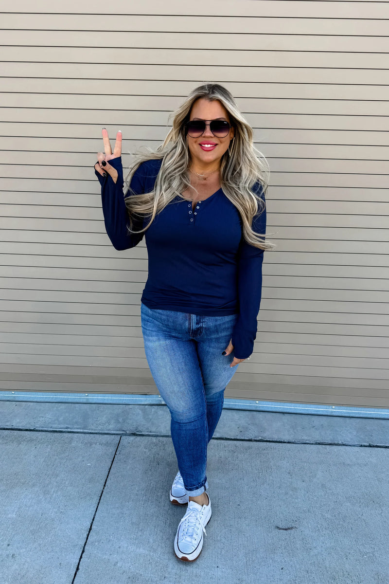 Brooklyn Snap Henley Top