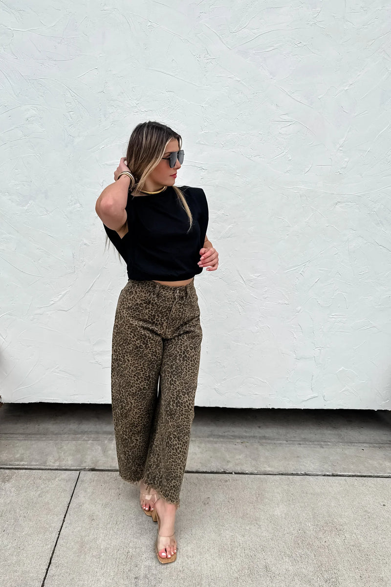 PREORDER Becky Leopard Barrel Jeans