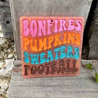 Fall “Bonfires, Pumpkins, Sweaters” Car Freshie