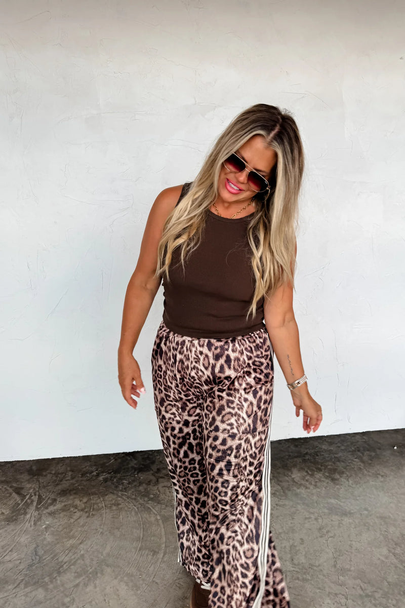PREORDER Haddie Silky Cheetah Wide Leg Pants