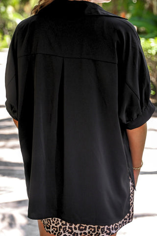 PREORDER- Sutton Button Up Top- Black