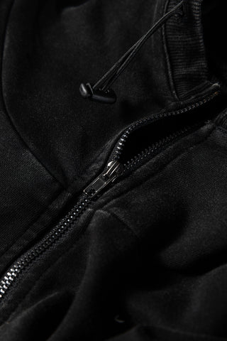 Canton Half Zip Kangaroo Pocket Mineral Wash Baggy Hoodie