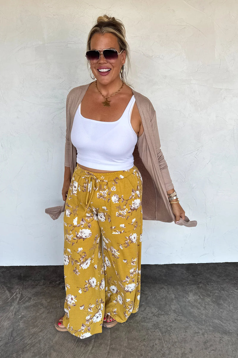 PREORDER- HADDIE FLORAL WIDE LEG PANTS