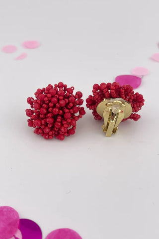 Clip On Pom Earrings