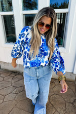 ABIGAIL FLORAL BUBBLE SLEEVE TOP