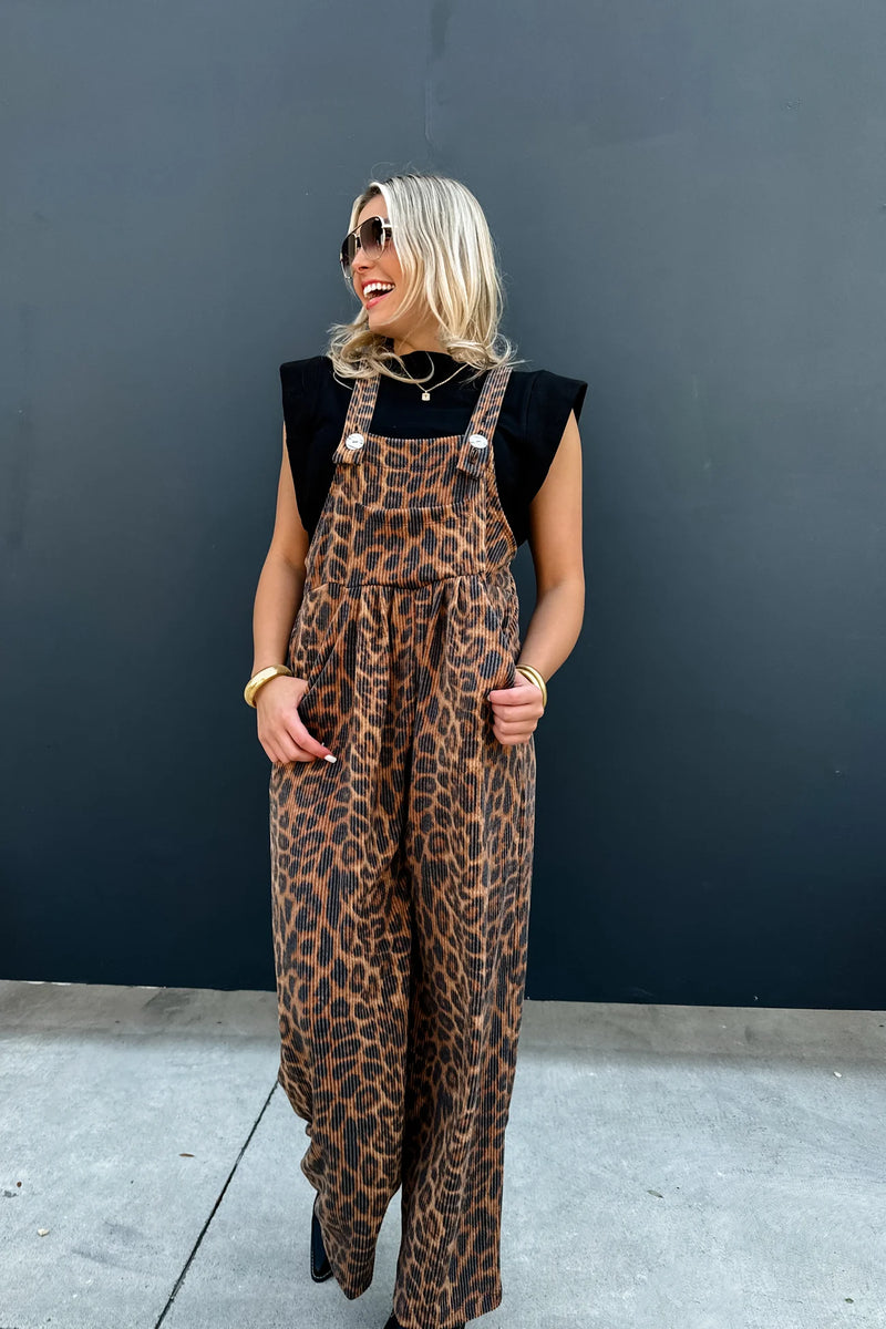 PREORDER- CHEETAH KARLI BOHO OVERALLS
