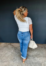 Preorder Denim and Pearls Cropped Jean