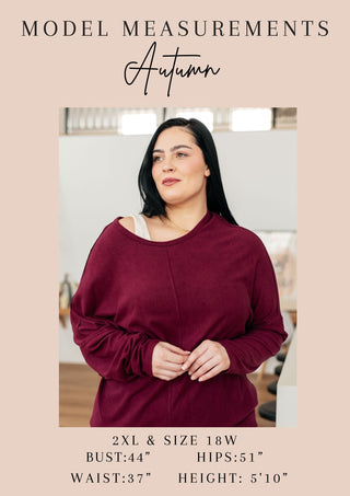 Supplier model Autumn reference card showing body measurements and usual clothing sizes, not product measurements.