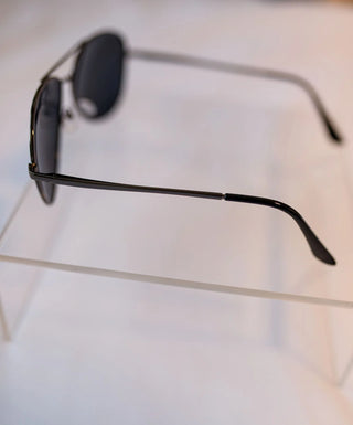 The Becky Gun Metal Aviator Glasses