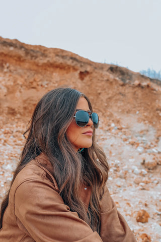The Becky Gun Metal Aviator Glasses