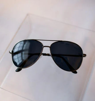 The Becky Gun Metal Aviator Glasses